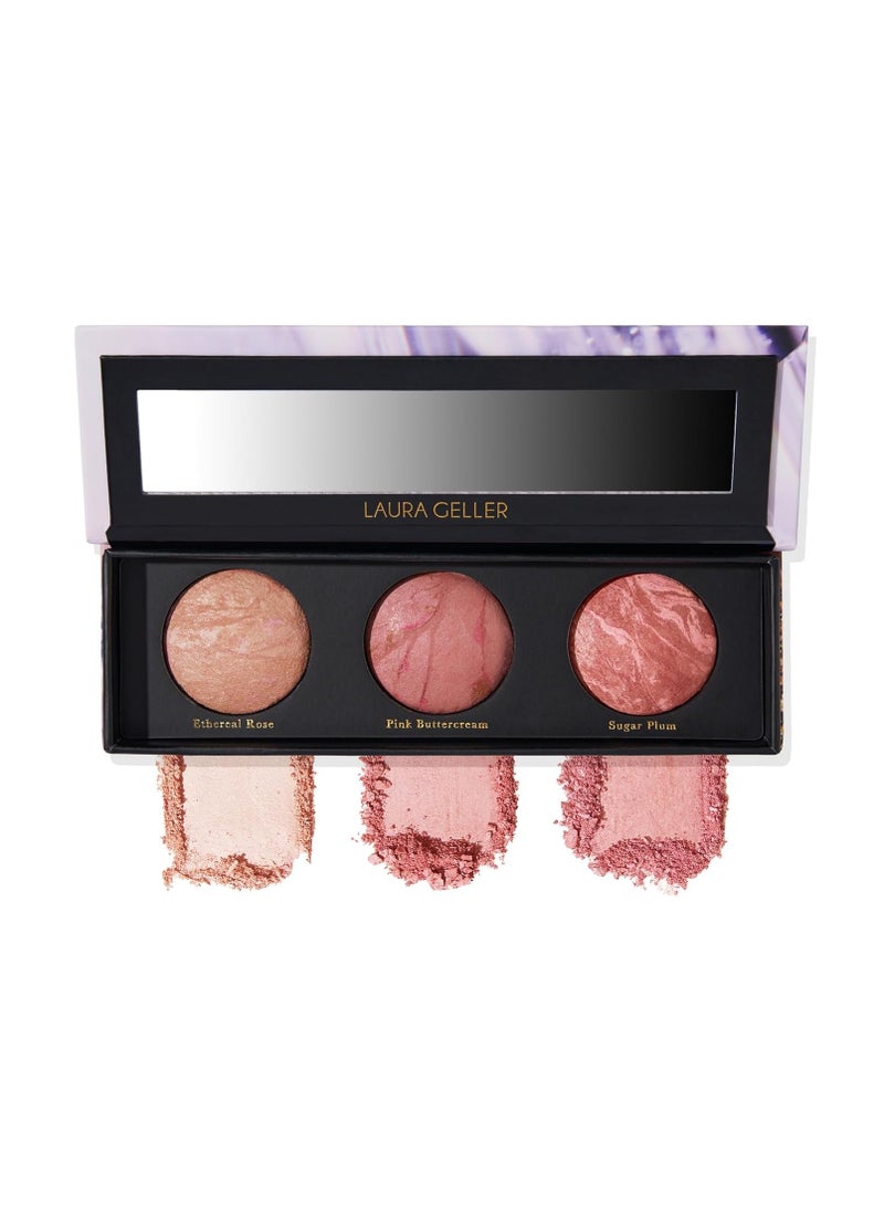 Laura Galler New York geller's greatest better than ever 3 piece blush n brighten marbleized blush palette trio