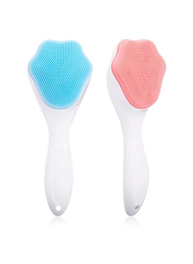 Silicone Pore Polishing Wand 2 Pcs Face Scrubber Exfoliating Brush Manual Handheld Facial Cleansing Brush Blackhead Scrubber Face Cleanser With Soft Bristles For Deep Cleaning Skin Care Pore Cleansing