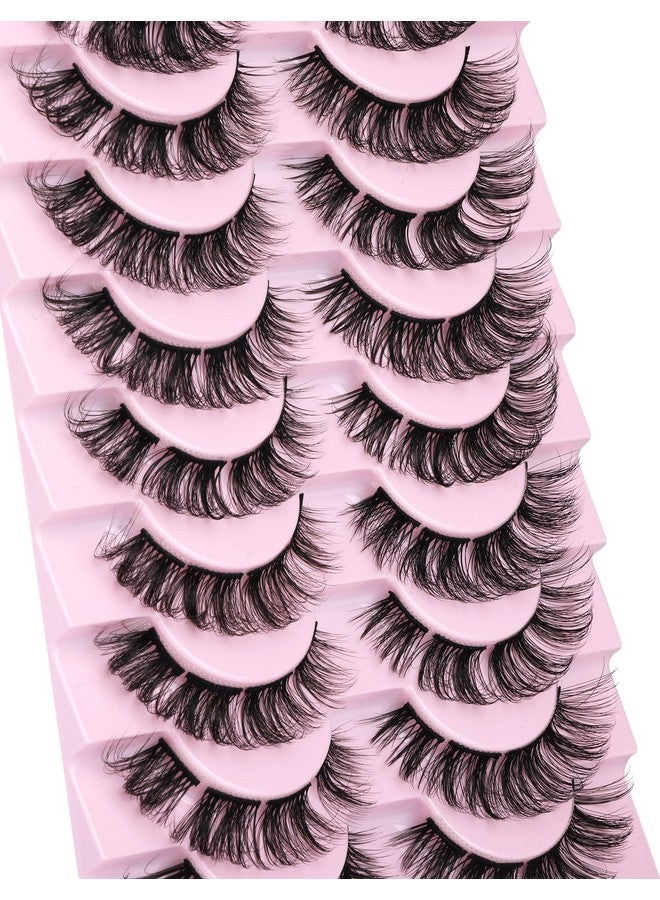 Cluster Lashes Extension Strip Eyelashes Individual Cat Eye Lashes Thick Volume Diy Lashes That Look Like Extension Natural Fluffy Faux Mink Lashes 16Mm Pestañas Postizas 10 Pairs Pack