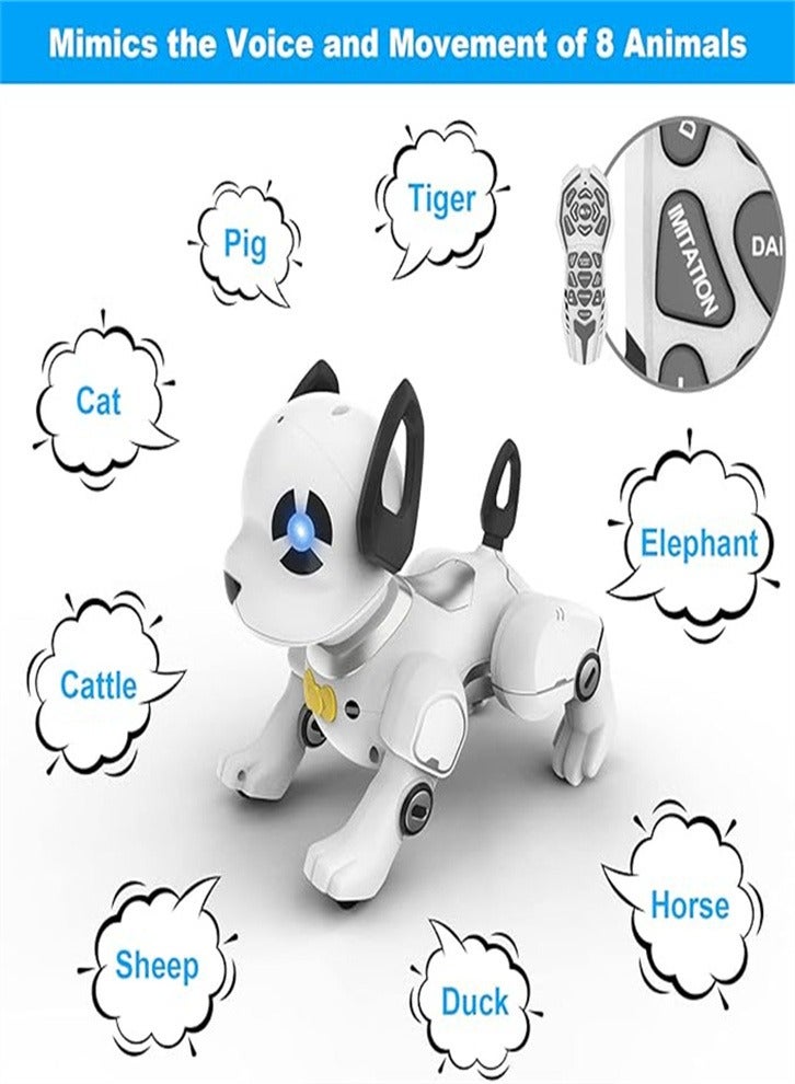 Remote control robot dog toy, a dancing remote control dog programmable intelligent interactive robot dog toy, suitable for family, games and outings.