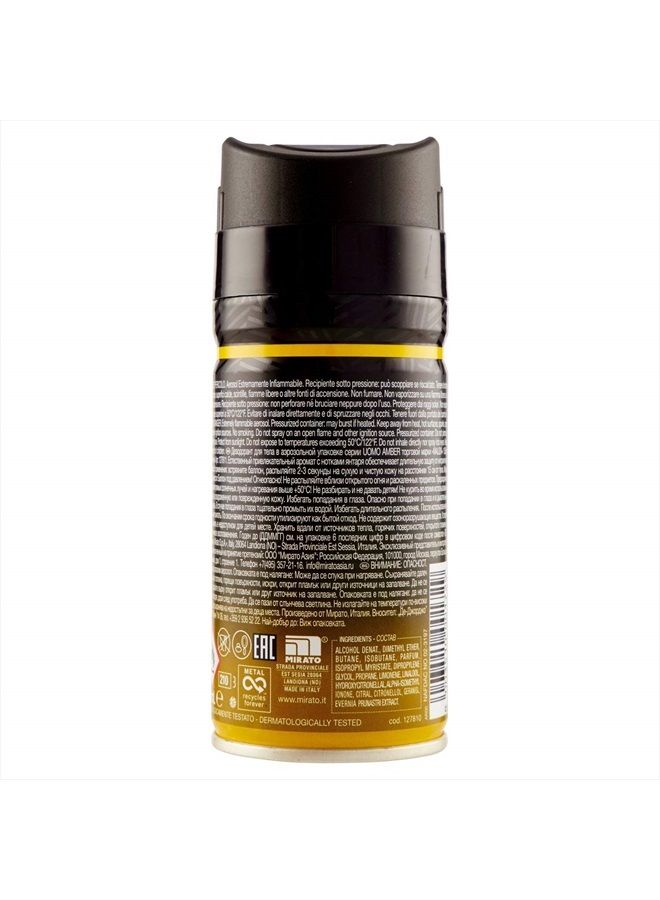 Uomo Amber Deodorant Spray 150 Ml / 5 Oz.