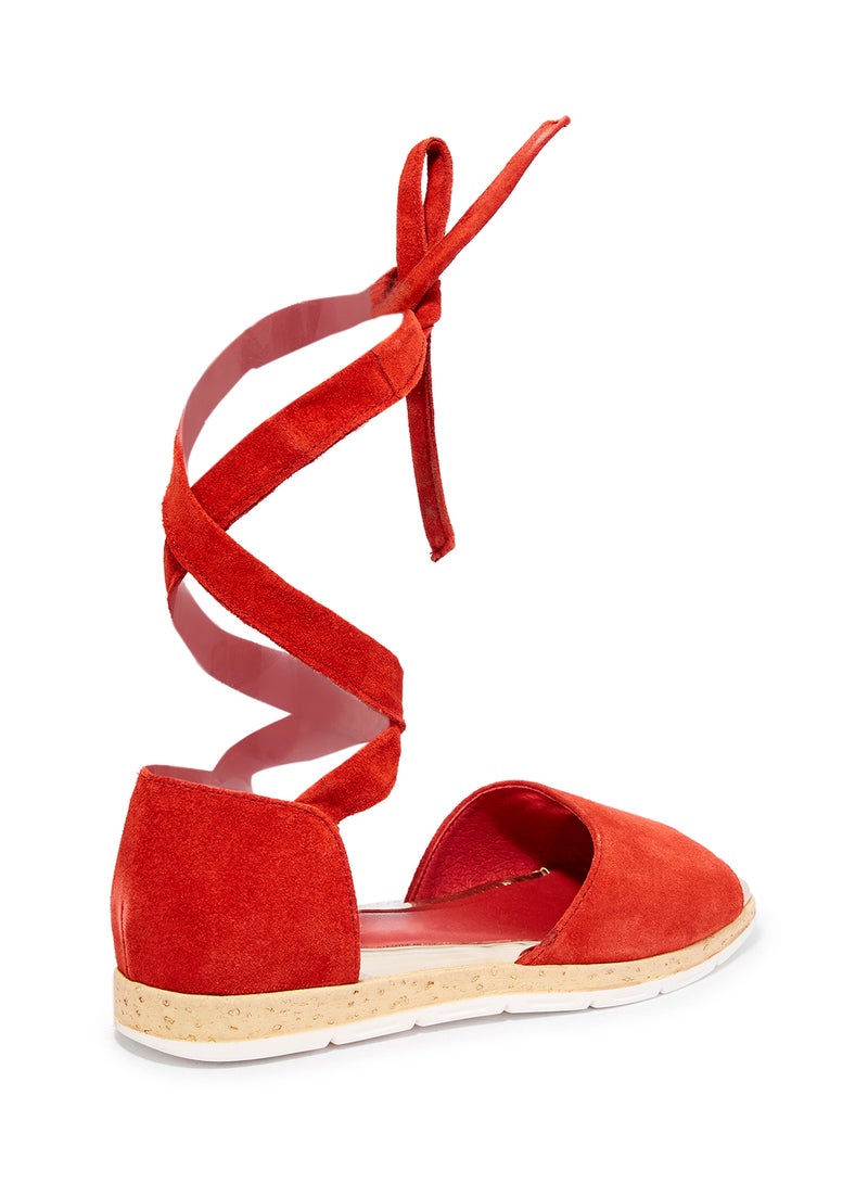 Lace Up  Sandals Red