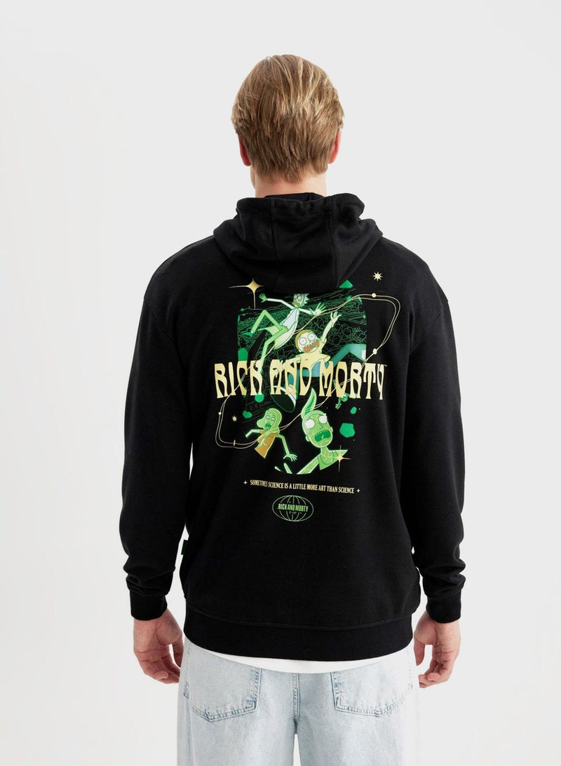 Man Licensed Rick And Morty Boxy Fit Sweat Shirt