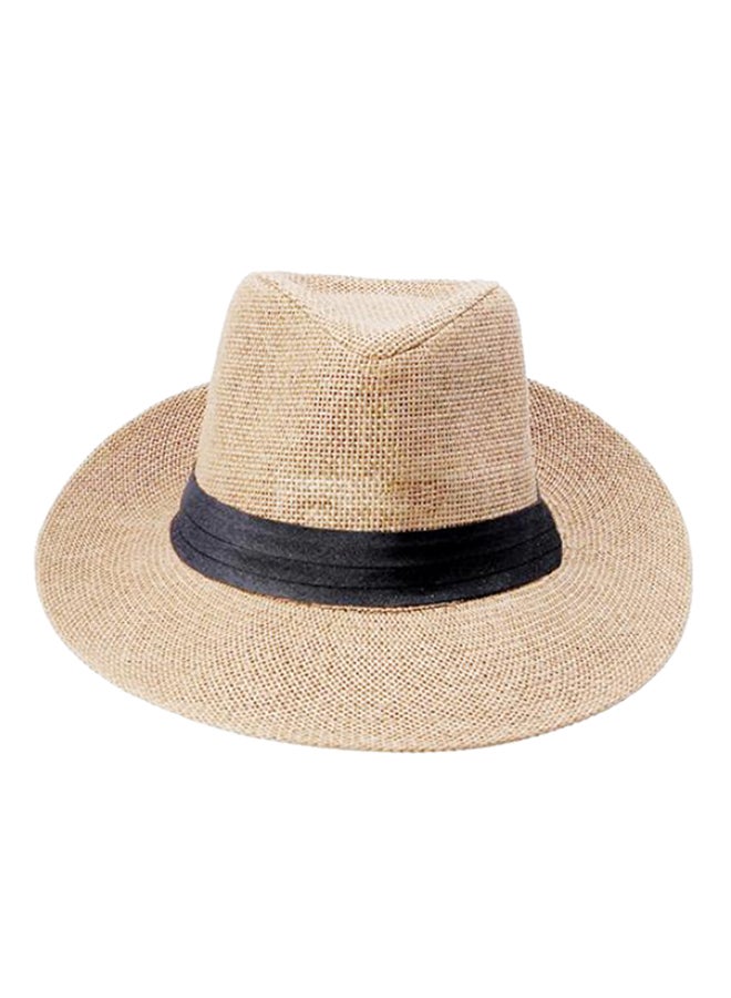 Ribbon Decor Panama Hat Khaki