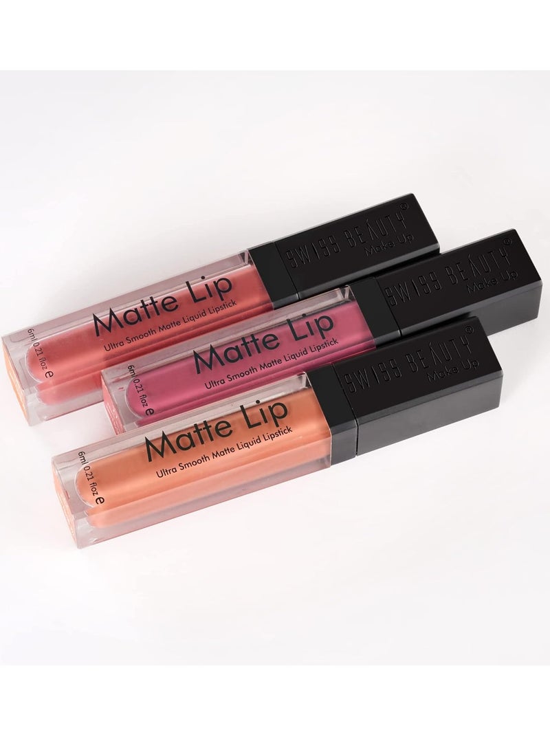 Swiss Beauty Truly Matte Liquid Lipstick Set of 3