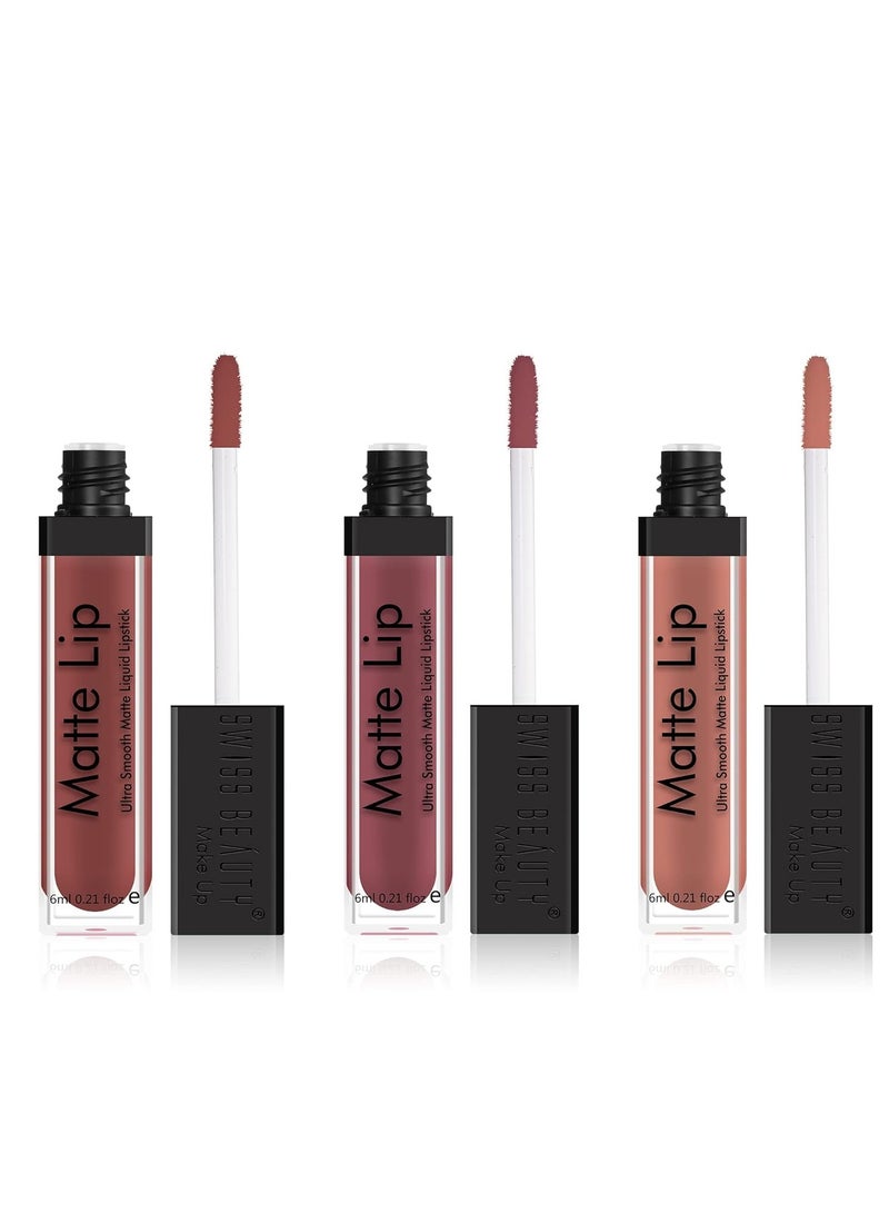 Swiss Beauty Truly Matte Liquid Lipstick Set of 3