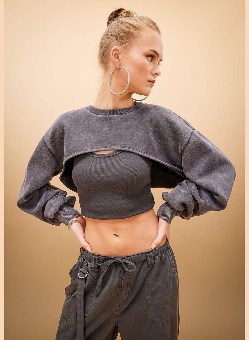 Woman Crop Sweatshirt