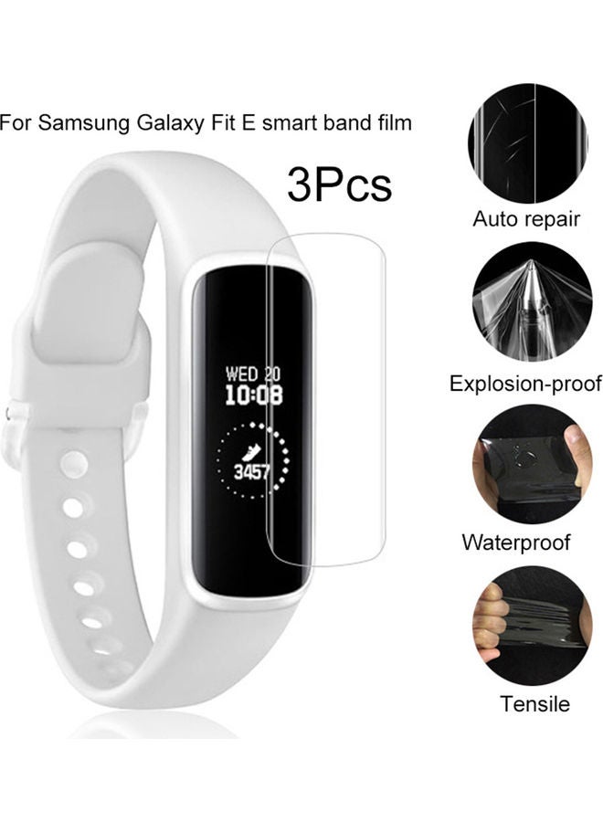 3-Piece Anti-Scratch Smart Bracelet Screen Protector Film For Samsung Galaxy Fit E Yellow