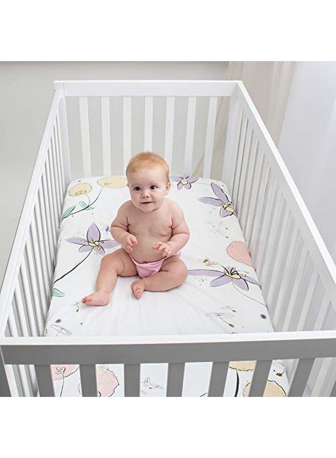 Fitted Crib Sheet Super Soft Breathable 100% Cotton Baby Crib Sheet For Standard Crib Mattresses And Toddler Beds 28 In. X 52 In. Fairy Blossom