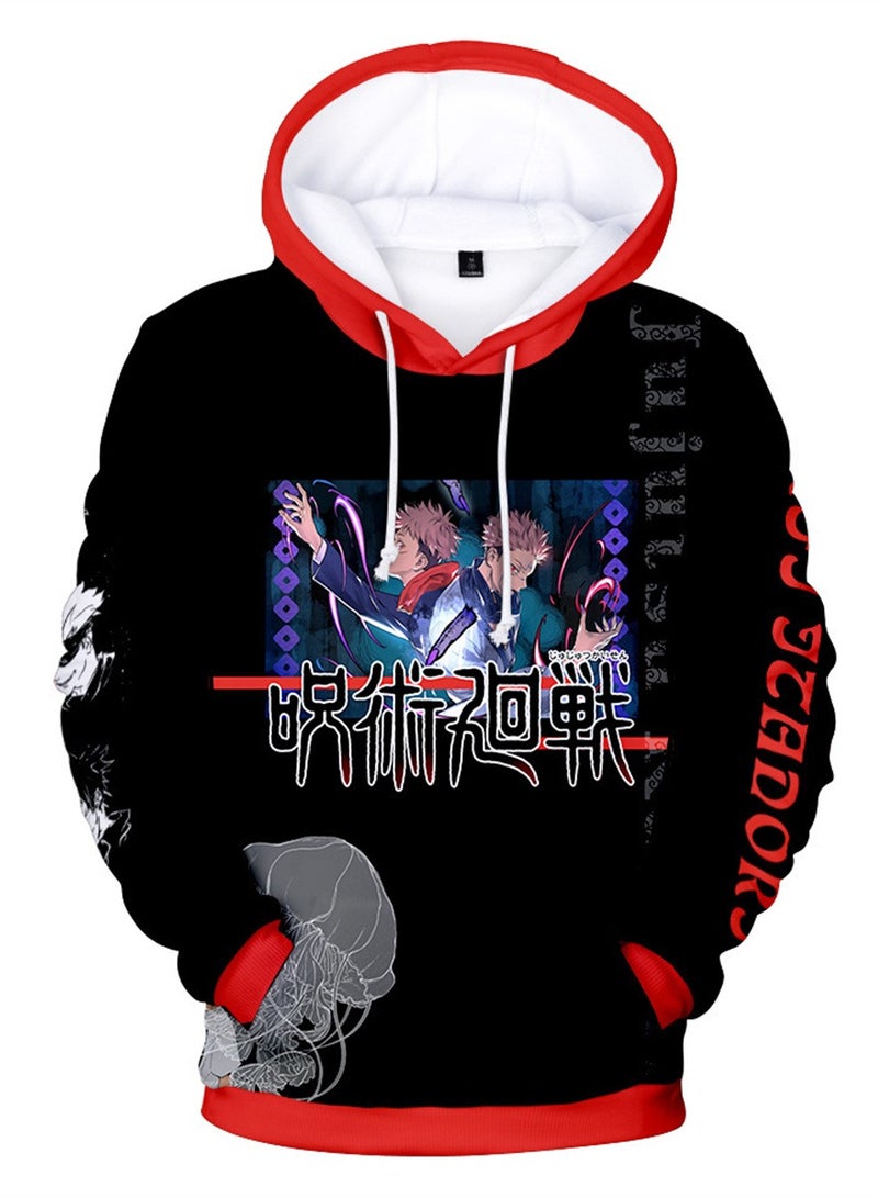Anime Jujutsu Kaisen 3D digital print fashion hooded sweatshirt