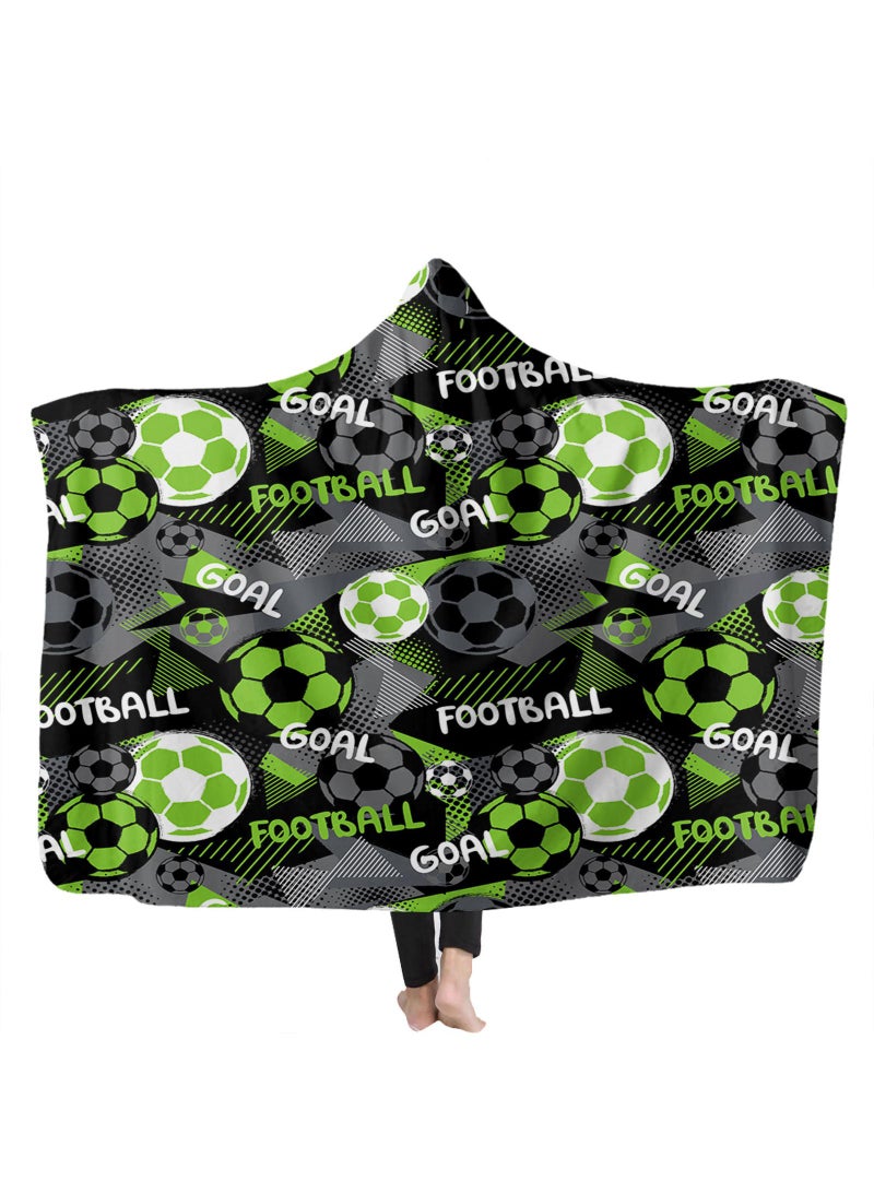 150*200cm Outdoor Sports Camping Hooded Cape Flannel Warm Hat Blanket