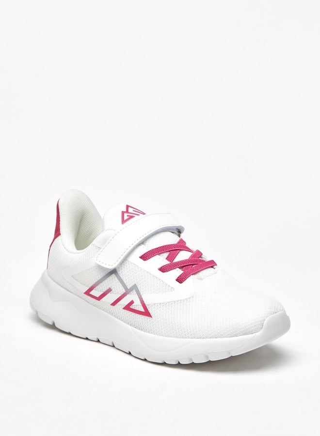 Girl's Textured Sports Shoes With Hook And Loop Closure