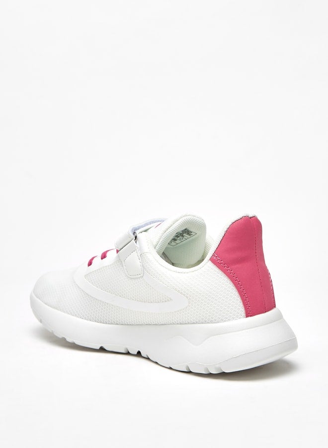 Girl's Textured Sports Shoes With Hook And Loop Closure