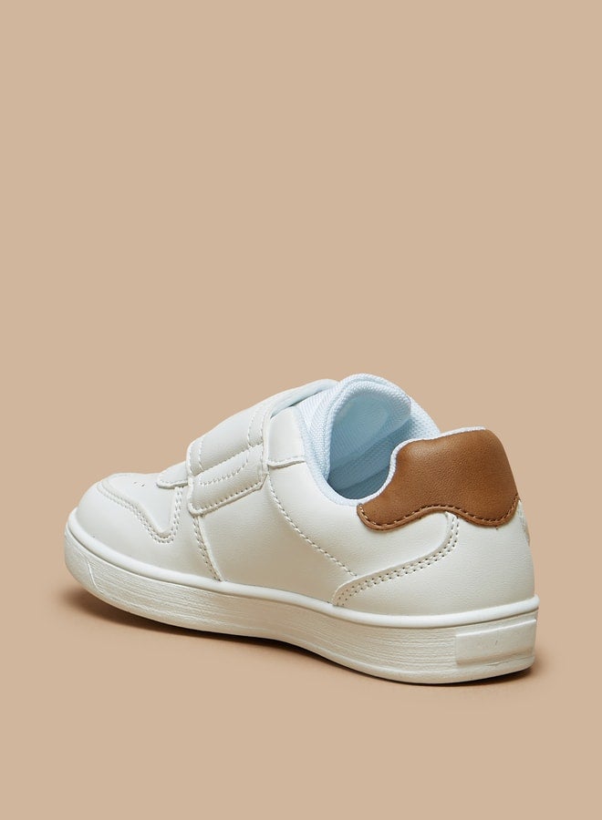 Boys' Textured Casual Sneakers With Hook And Loop Closure