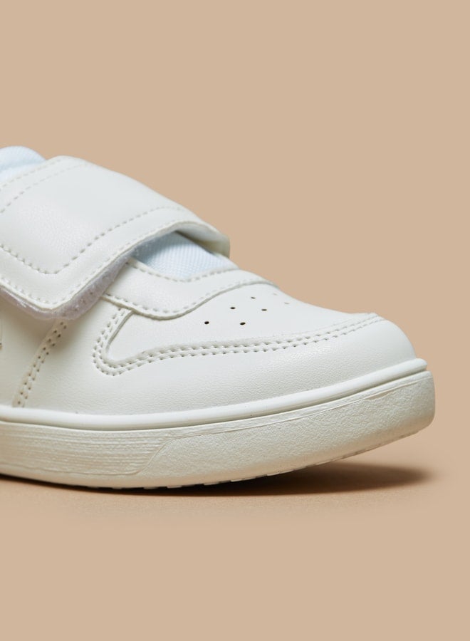 Boys' Textured Casual Sneakers With Hook And Loop Closure