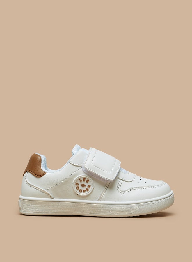 Boys' Textured Casual Sneakers With Hook And Loop Closure
