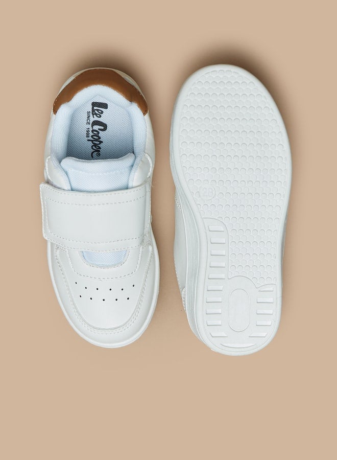 Boys' Textured Casual Sneakers With Hook And Loop Closure