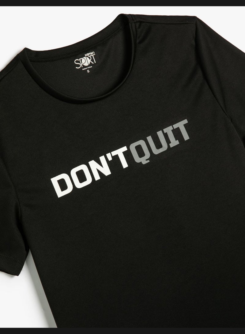 Slogan Printed Sport T-Shirt