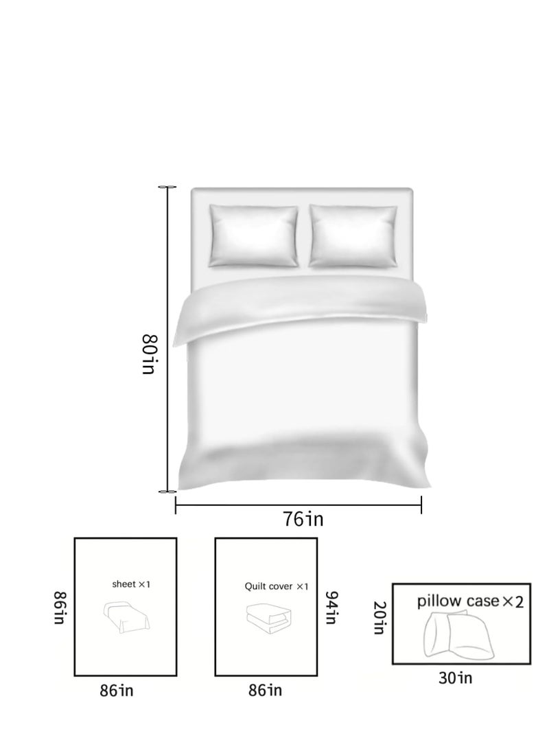 8 PCS Disposable Bed Sheets Fitted Sheet Queen Size, Disposable Travel Sheets for Travel with 2 Bed Sheet 2 Quilt Cover and 4 Pillowcase for Travel Business Trip Spa Hotel