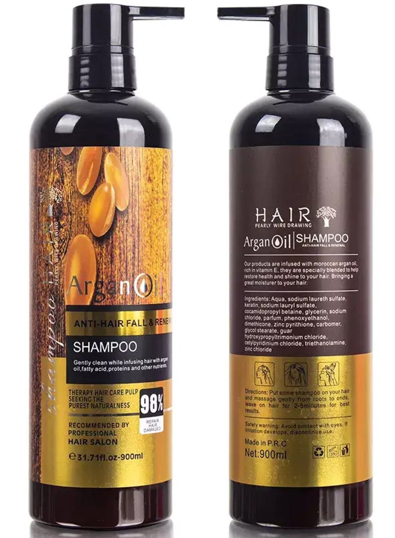 Argan Oil Shampoo for Hair Rejuvenation (900ml) - Restore, Strengthen, Protect