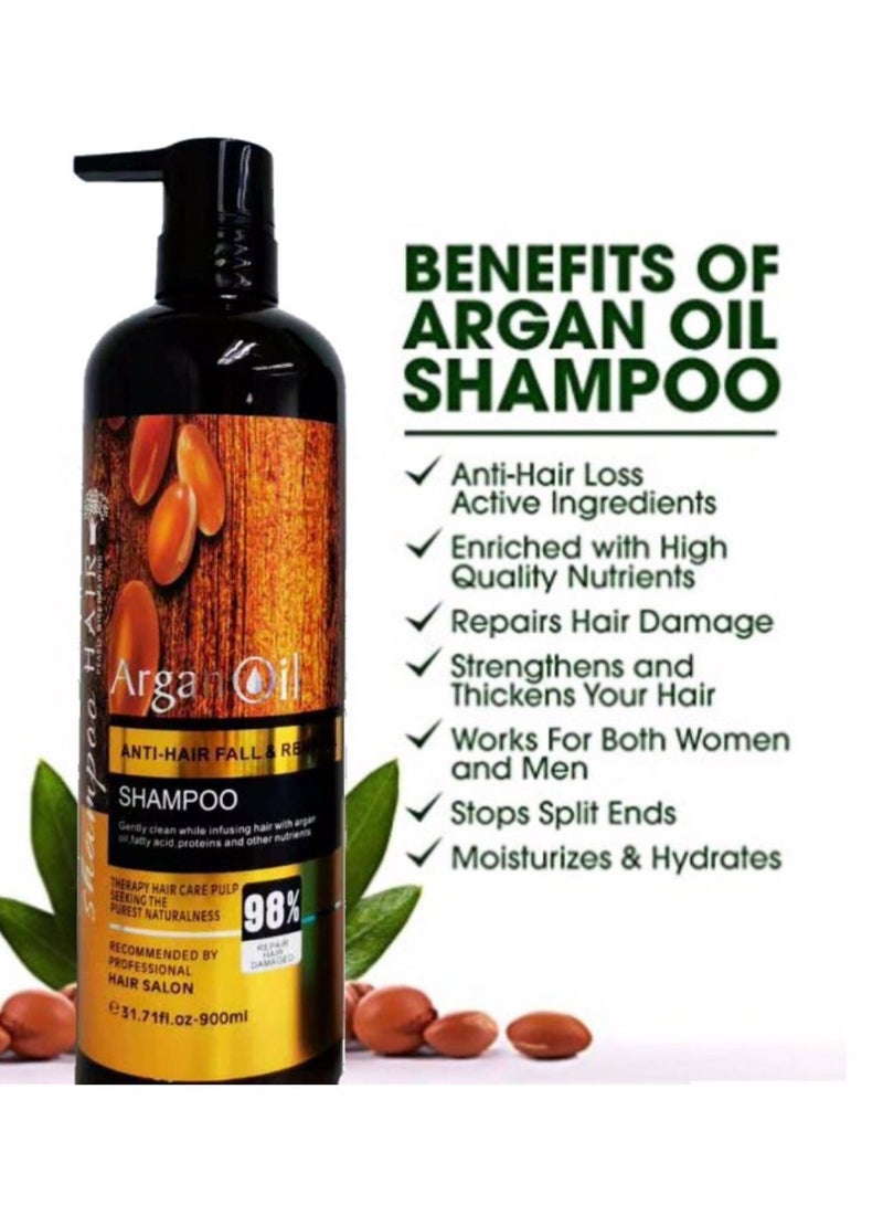 Argan Oil Shampoo for Hair Rejuvenation (900ml) - Restore, Strengthen, Protect