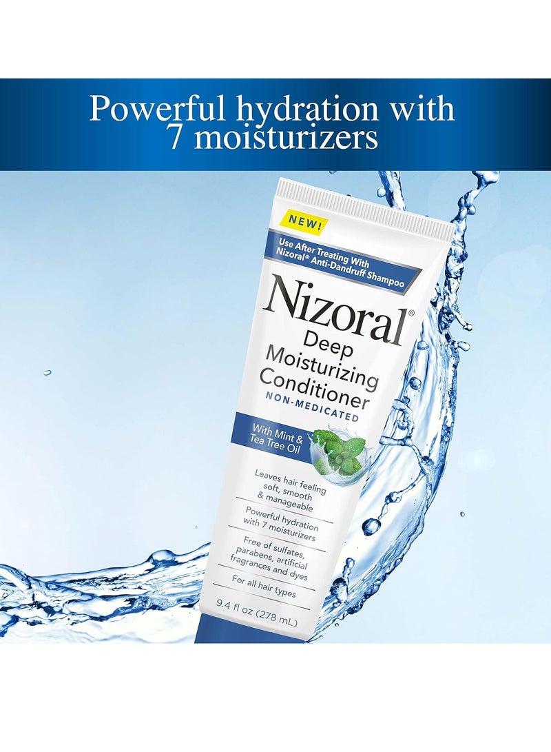 Nizoral deep moisturizing conditioner with mint & tea tree oil for all hair types free of sulfates parabens artificial fragrances and dyes 9.4 oz