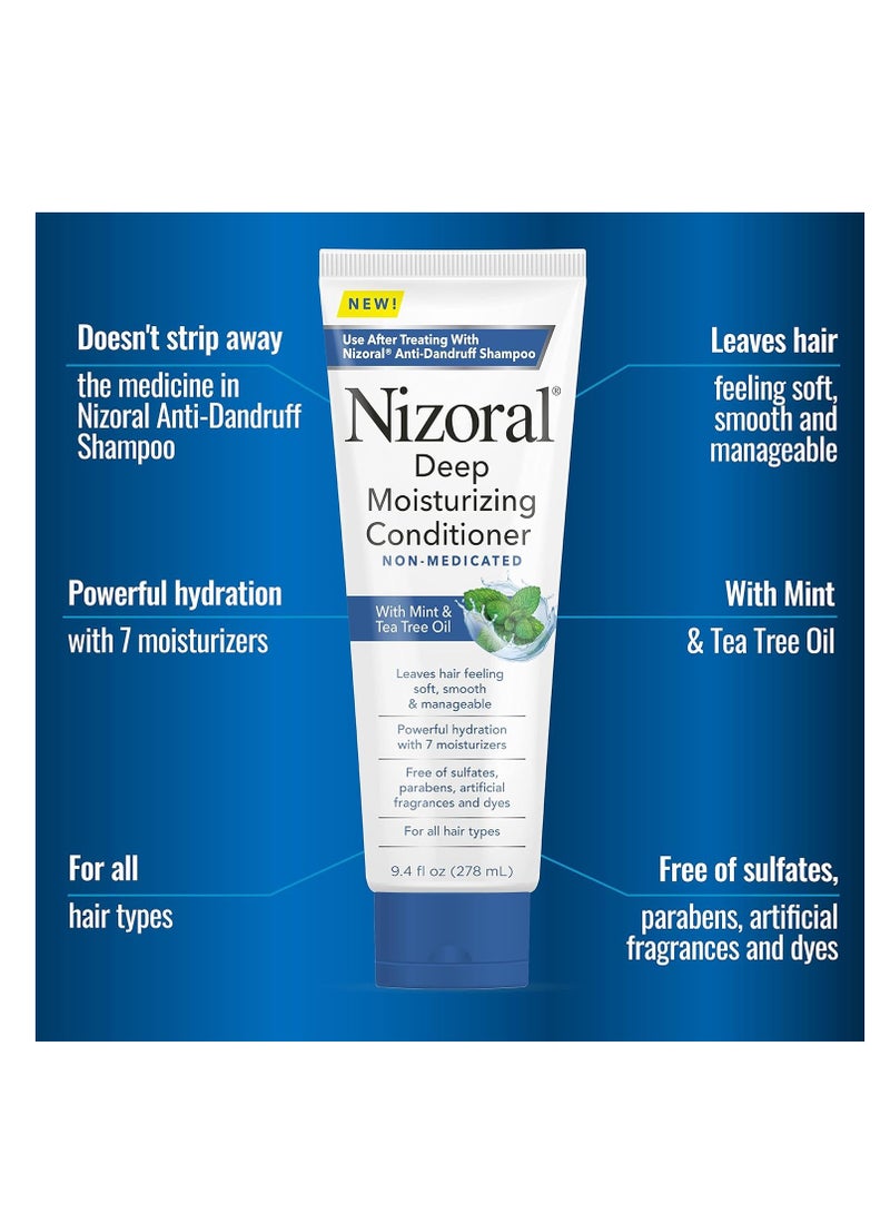 Nizoral deep moisturizing conditioner with mint & tea tree oil for all hair types free of sulfates parabens artificial fragrances and dyes 9.4 oz