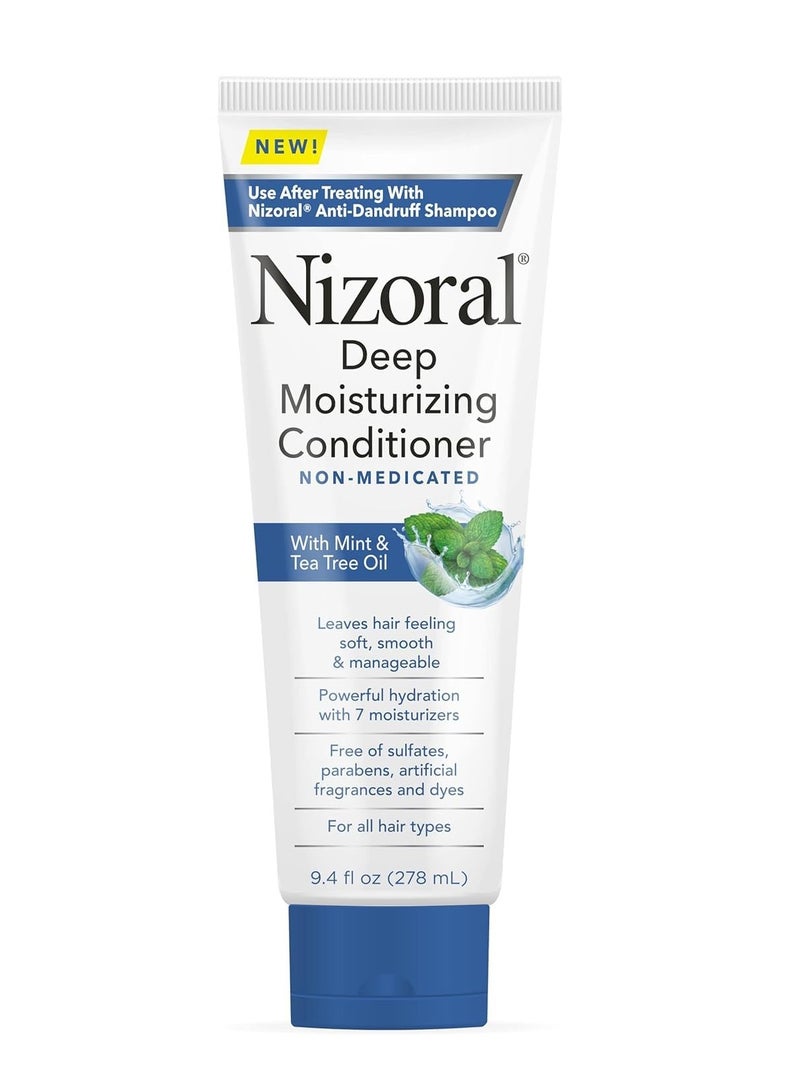 Nizoral Deep Moisturizing Conditioner with Mint & Tea Tree Oil for All Hair Types - Free of Sulfates, Parabens, Artificial Fragrances and Dyes, 9.4 oz