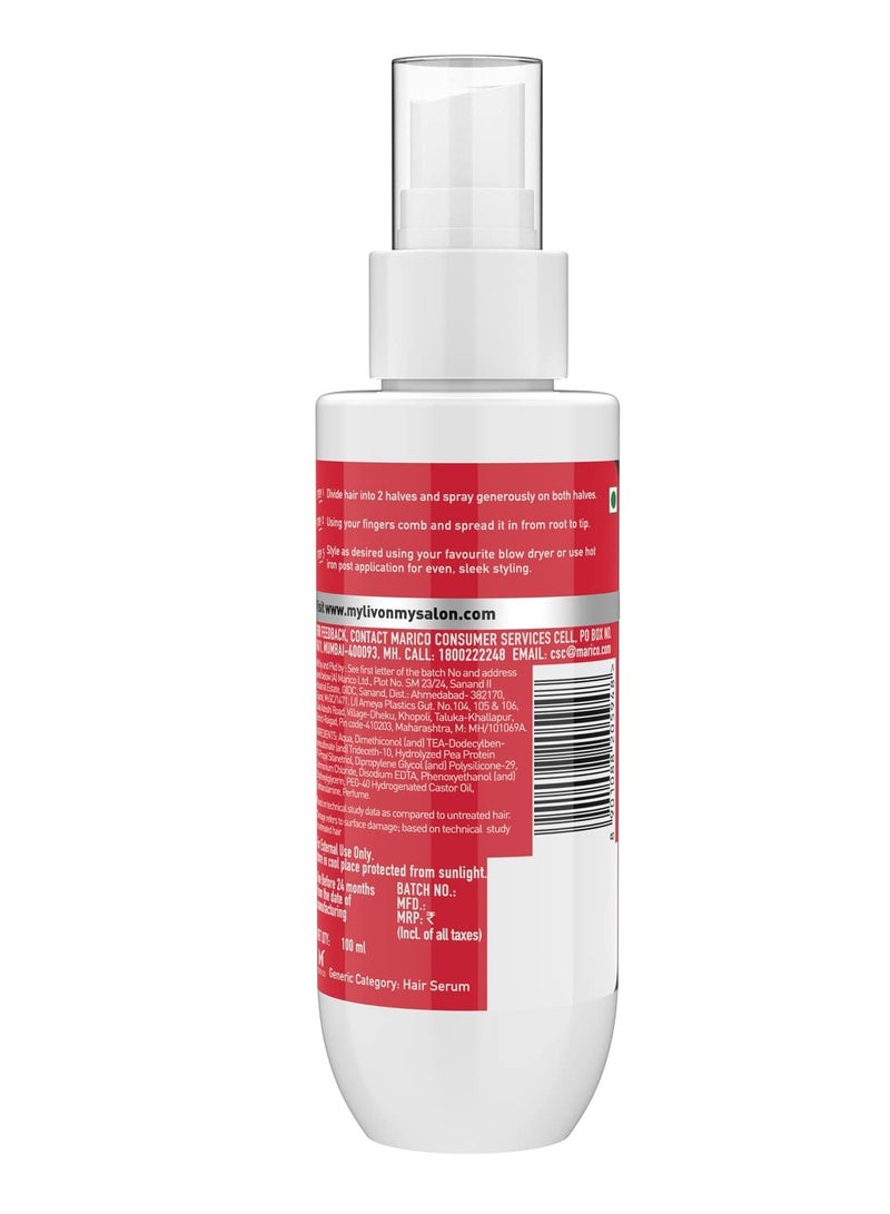 Livon damage protect serum For unisex protection upto 250°C & 2X less hair breakage with heat activated proteins 100ml