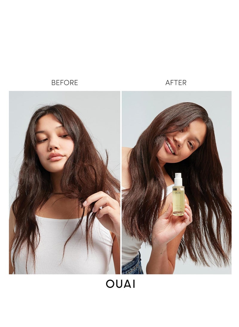 OUAI Hair Oil - Hair Heat Protectant Oil for Frizz Control - Adds Hair Shine and Smooths Split Ends - Color Safe Formula - Paraben, Phthalate and Sulfate Free (1.5 oz)