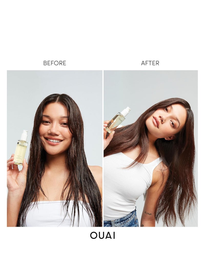 OUAI Hair Oil - Hair Heat Protectant Oil for Frizz Control - Adds Hair Shine and Smooths Split Ends - Color Safe Formula - Paraben, Phthalate and Sulfate Free (1.5 oz)