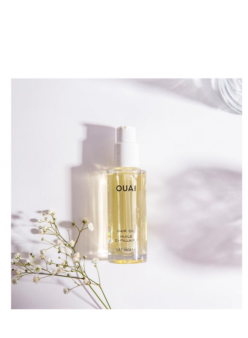 OUAI Hair Oil - Hair Heat Protectant Oil for Frizz Control - Adds Hair Shine and Smooths Split Ends - Color Safe Formula - Paraben, Phthalate and Sulfate Free (1.5 oz)