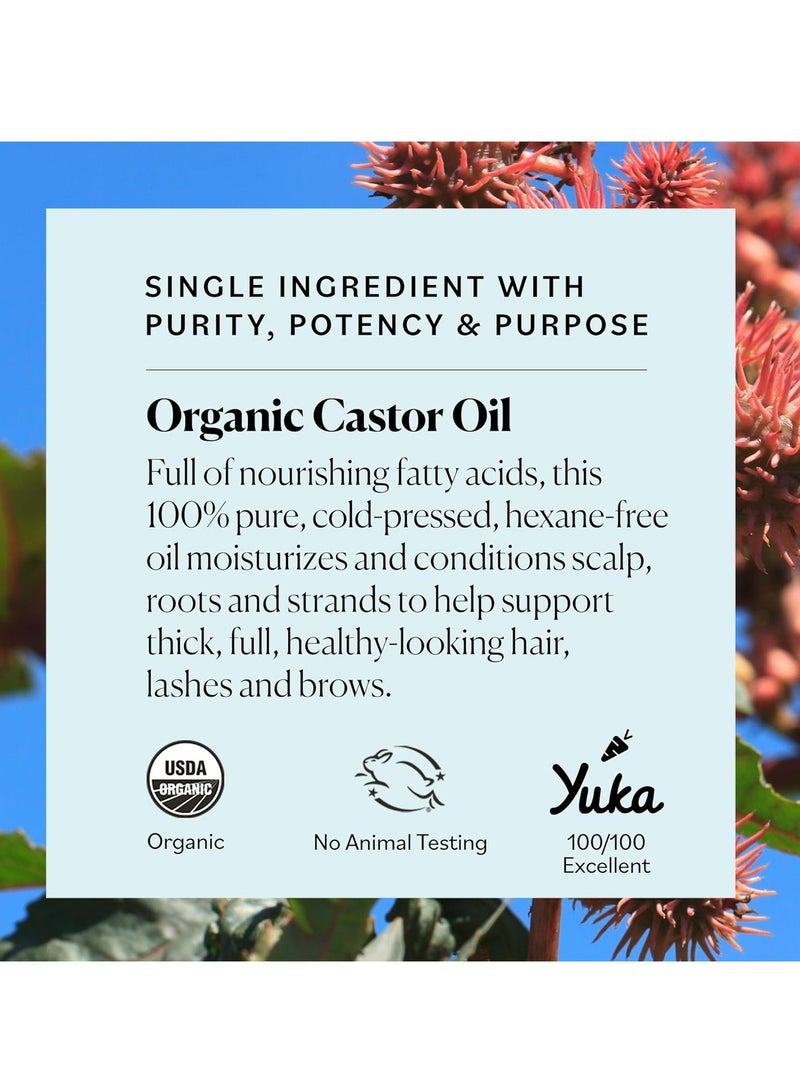 Sky Organics Organic Castor Oil (16 oz) USDA Certified Organic, 100% Pure, Cold Pressed, Hexane Free, Boost Hair Growth, Use with Castor Oil Pack - Packaging may vary