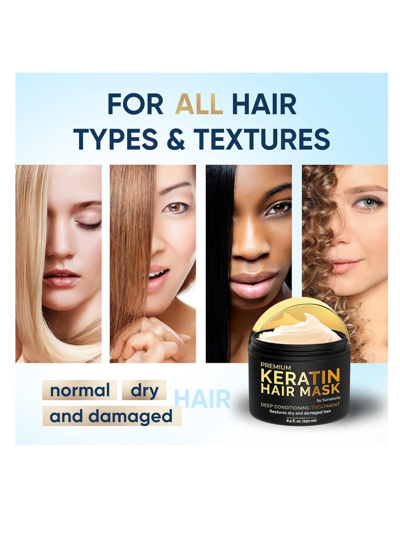 Sunatoria keratin hair mask professional treatment for hair repair nourishment & beauty hair mask for all hair types vitamin complex with omega 3 9 vitamin e nourishment masque