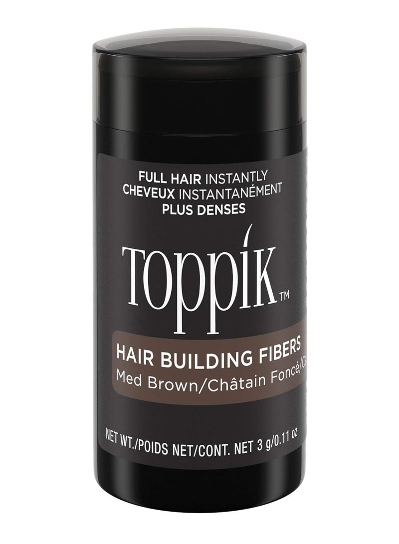 Toppik hair building fibers medium brown 3g fill in fine or thinning hair instantly thicker fuller looking hair for Men Women