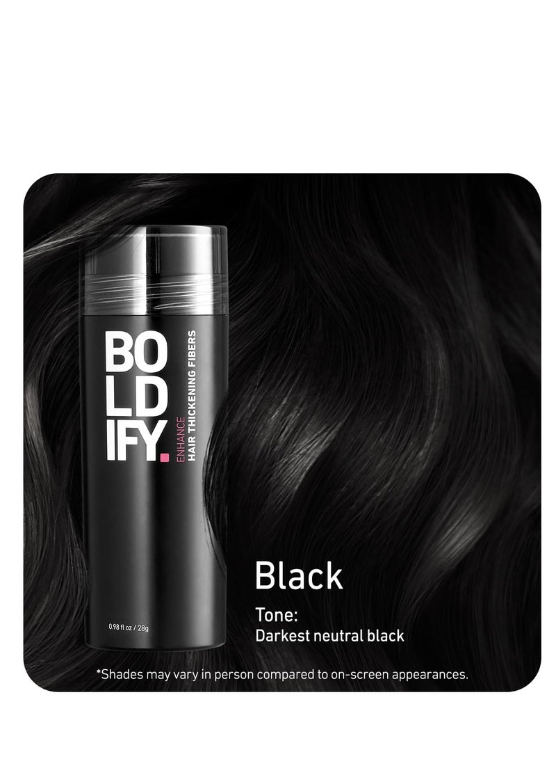 Boldify hair fibers for fine thinning Hair black undetectable & natural 28g bottle hair powder completely conceals hair loss in 15 sec hair thickener & topper for women & men
