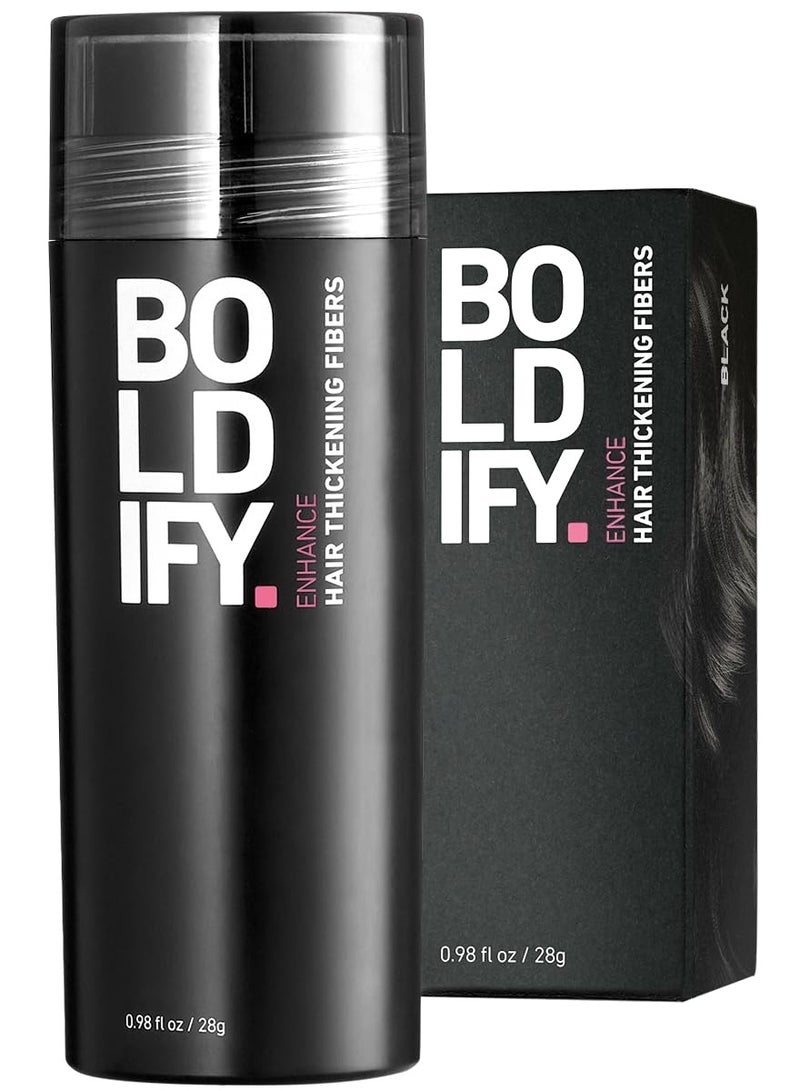 Boldify hair fibers for fine thinning Hair black undetectable & natural 28g bottle hair powder completely conceals hair loss in 15 sec hair thickener & topper for women & men