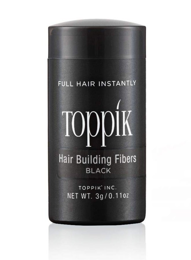Toppik hair building fibers black 3g fill in fine or thinning hair instantly thicker fuller looking hair for men women