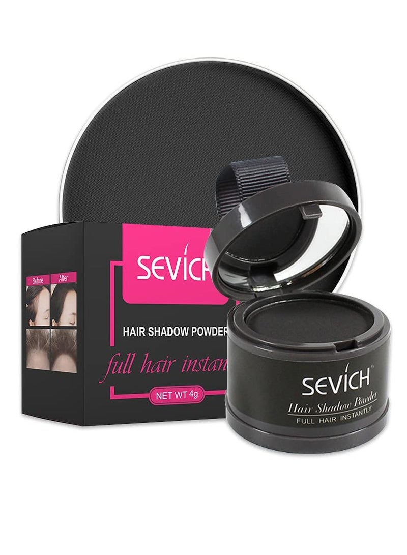 SEVICH hairline powder quick cover grey hair root concealer eyebrows & beard line for thinning grey hairline windproof & sweatproof black 4 gram