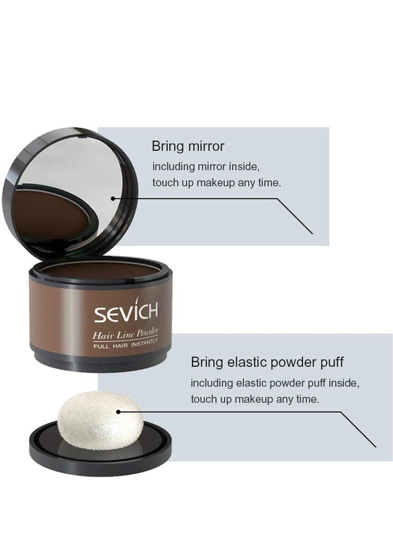 SEVICH hairline powder quick cover grey hair root concealer eyebrows & beard line for thinning grey hairline windproof & sweatproof black 4 gram