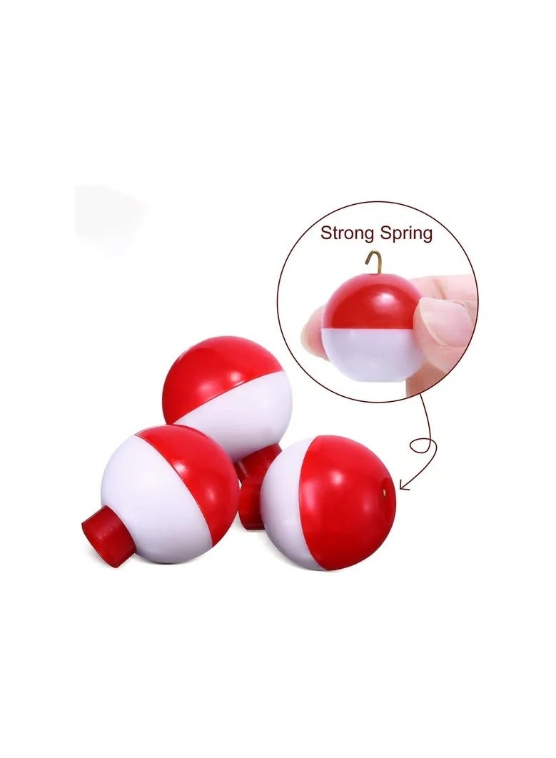 7-Pieces/Set Red and White Fishing Float Balls,Fishing Bobbers Drift Indicator,Float Balls Fishing Accessory Tool,Mixed 7 Different Sizes