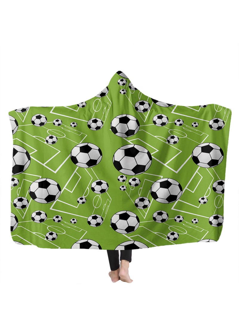 150*200cm Outdoor Sports Camping Hooded Cape Flannel Warm Hat Blanket