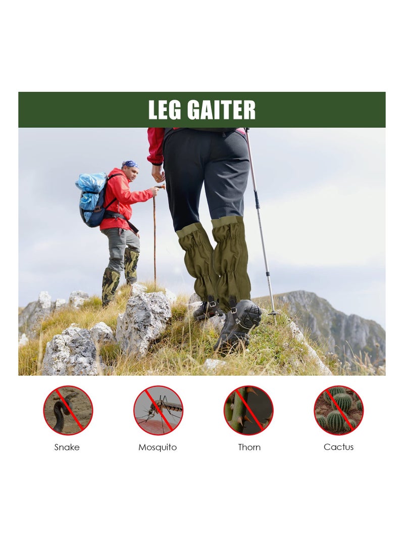 Waterproof Leg Gaiters, Boot Gaiters for Men and Women, Anti-Snake Gaiters Oxford Fabric, Adjustable Snow Boot Gaiters for Outdoor Hiking, Walking, Hunting, Mountain Climbing and Skiing