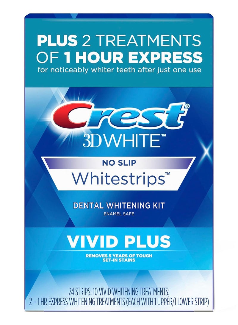 Pack Of 1 3D Whitestrips Vivid Plus Teeth Whitening Strip Kit, 24 Pieces