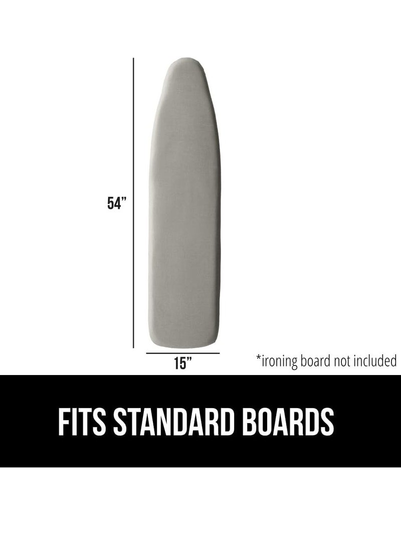 The Original Gorilla Grip ironing board cover silicone coating full size scorch resistant padding elastic edge heavy duty iron pad covers standard boards hook and loop fastener strap silver