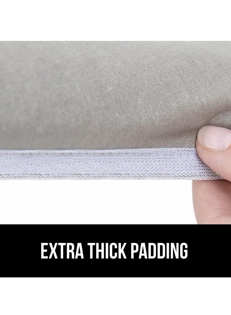 The Original Gorilla Grip ironing board cover silicone coating full size scorch resistant padding elastic edge heavy duty iron pad covers standard boards hook and loop fastener strap silver