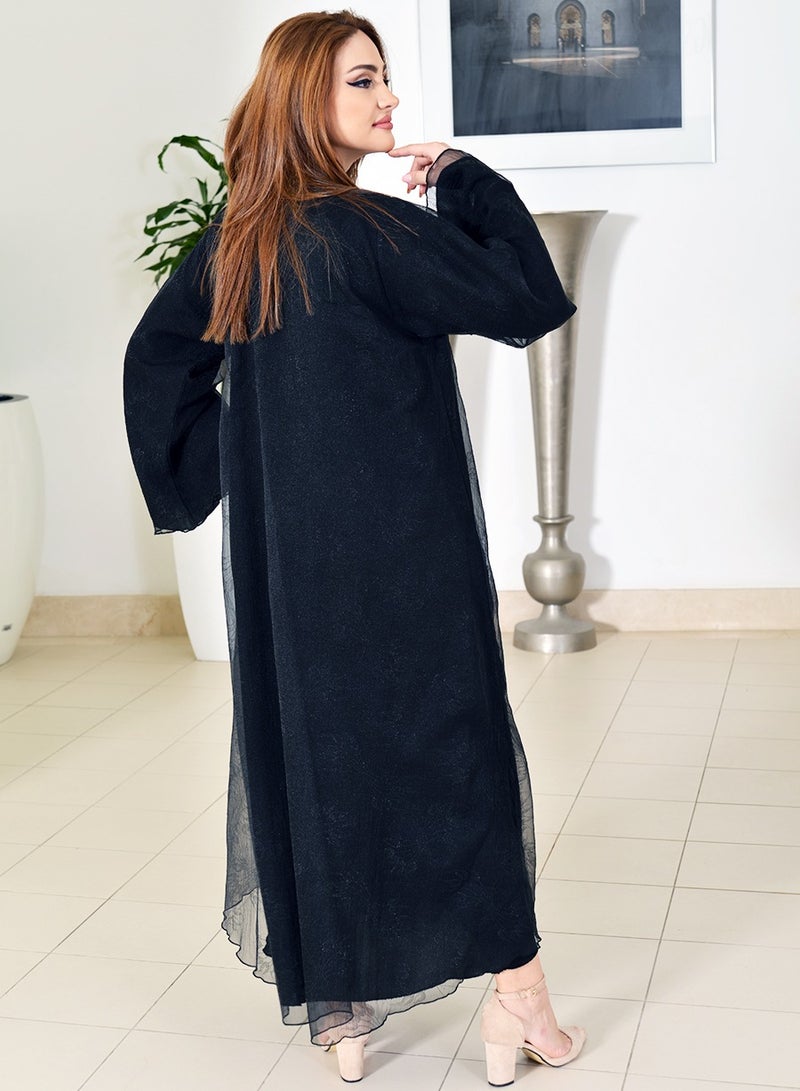 Double Layered Organza Abaya
