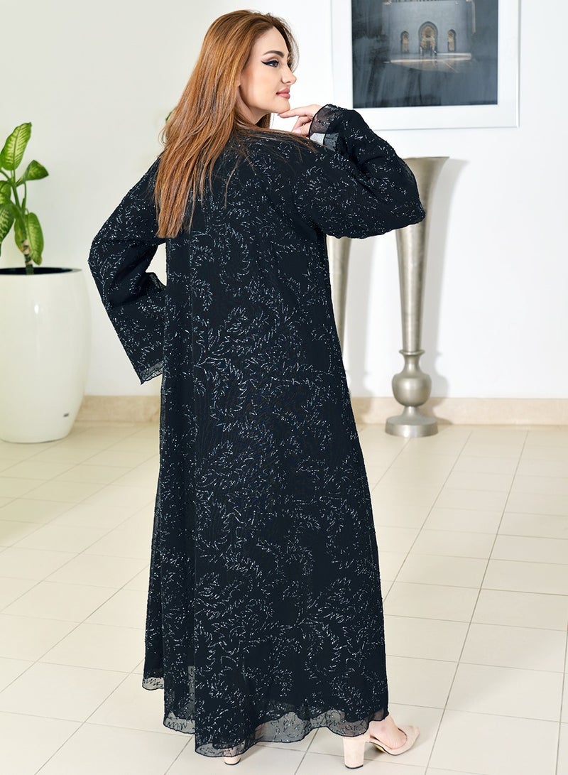 Embossed printed abaya