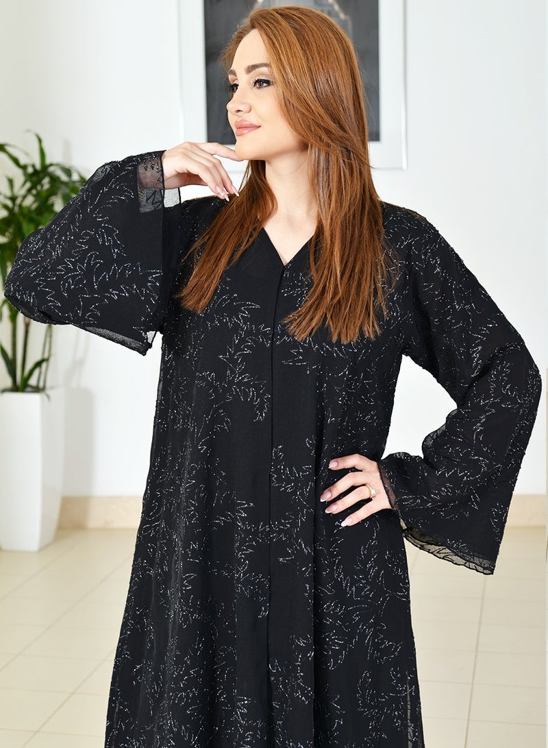 Embossed printed abaya