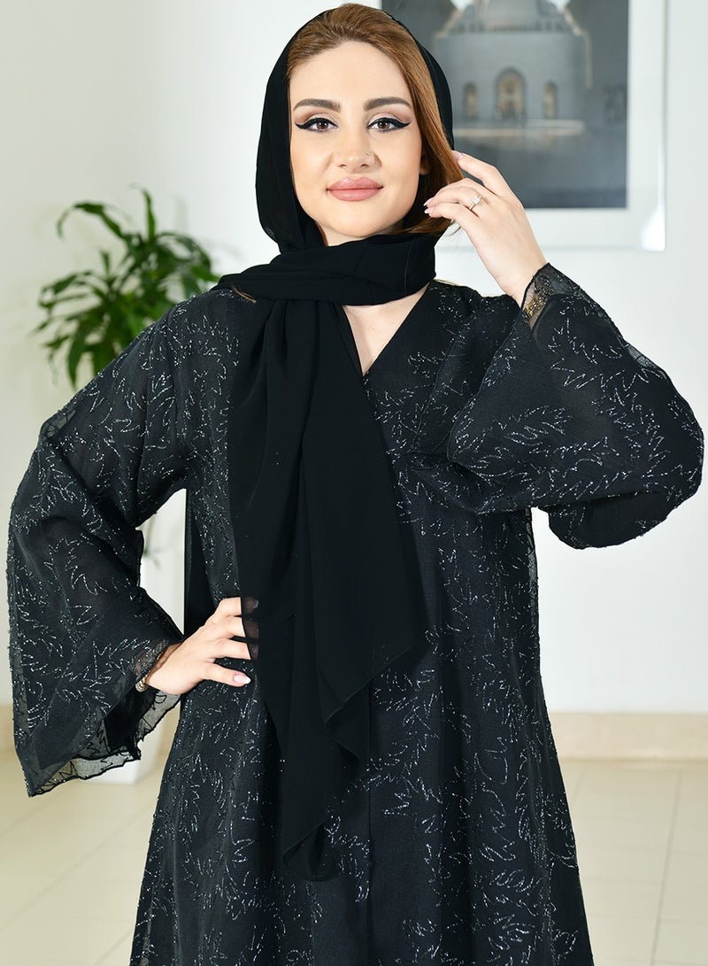 Embossed printed abaya